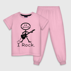 Детская пижама хлопок Чувак с гитарой - I Rock