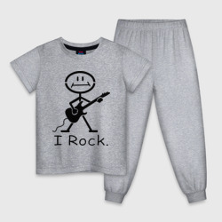Детская пижама хлопок Чувак с гитарой - I Rock