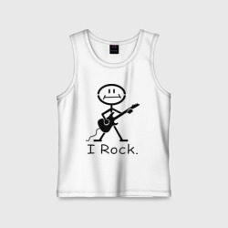 Детская майка хлопок Чувак с гитарой - I Rock