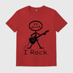 Мужская футболка хлопок Чувак с гитарой - I Rock
