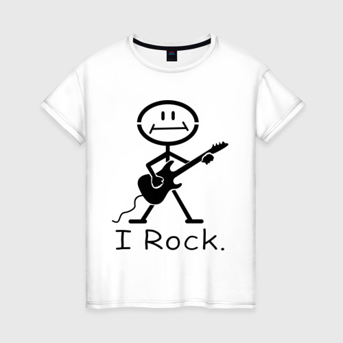 Женская футболка хлопок Чувак с гитарой - I Rock