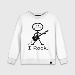 Детский свитшот хлопок Чувак с гитарой - I Rock