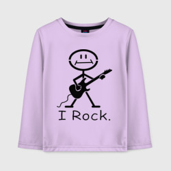 Детский лонгслив хлопок Чувак с гитарой - I Rock