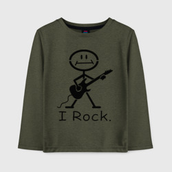 Детский лонгслив хлопок Чувак с гитарой - I Rock