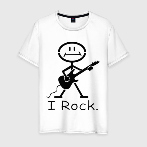 Мужская футболка хлопок Чувак с гитарой - I Rock