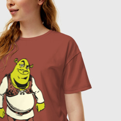 Женская футболка хлопок Oversize Shrek 3 - фото 2