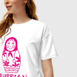 Женская футболка хлопок Oversize Русская Барби - фото 2