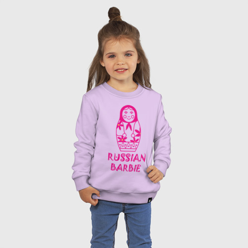 Детский свитшот хлопок Русская Барби, цвет лаванда - фото 3