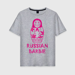 Женская футболка хлопок Oversize Русская Барби