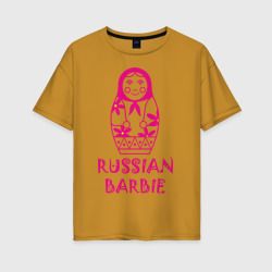Женская футболка хлопок Oversize Русская Барби