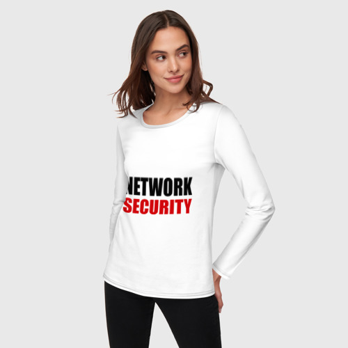 Женский лонгслив хлопок Network Security, цвет белый - фото 3