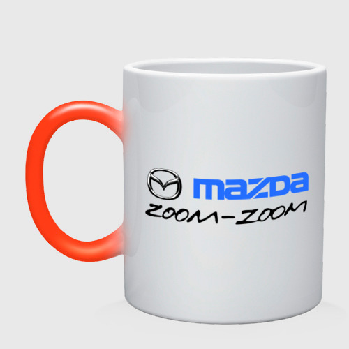 Кружка хамелеон Мazda zoom-zoom, цвет белый + красный