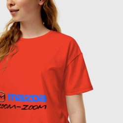 Женская футболка хлопок Oversize Мazda zoom-zoom - фото 2