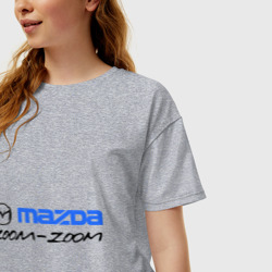 Женская футболка хлопок Oversize Мazda zoom-zoom - фото 2