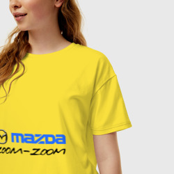 Женская футболка хлопок Oversize Мazda zoom-zoom - фото 2