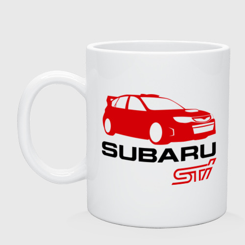 Кружка керамическая Subaru sti (2), цвет белый