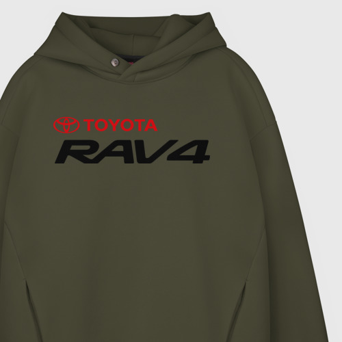 Мужское худи Oversize хлопок Toyota Rav4, цвет хаки - фото 4