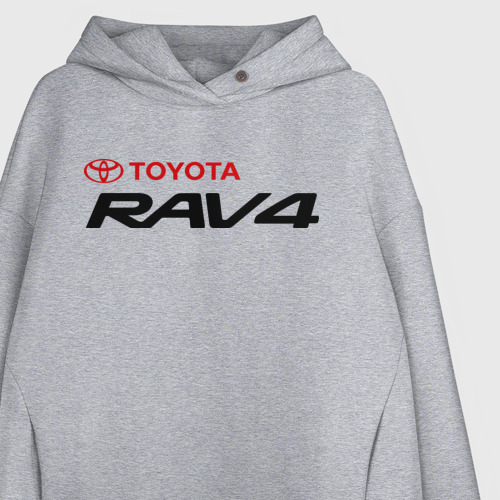 Женское худи Oversize хлопок Toyota Rav4, цвет меланж - фото 3