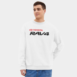 Мужской свитшот oversize без начеса хлопок Toyota Rav4 - фото 2
