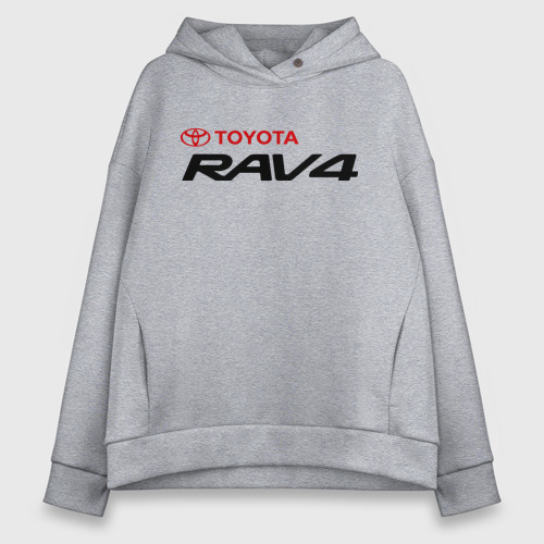 Женское худи Oversize хлопок Toyota Rav4, цвет меланж