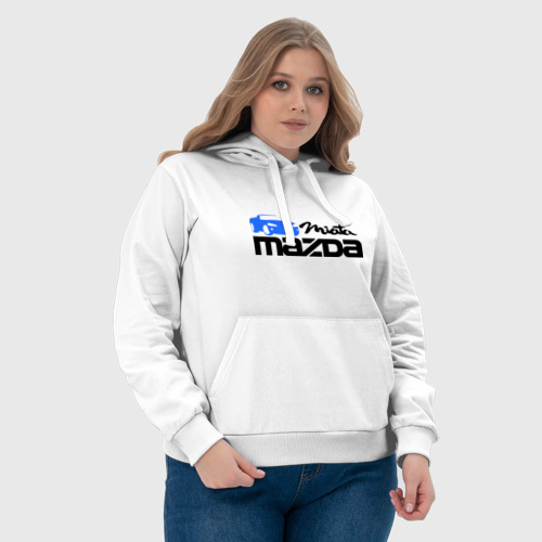 Женская толстовка хлопок Mazda miata, цвет белый - фото 6
