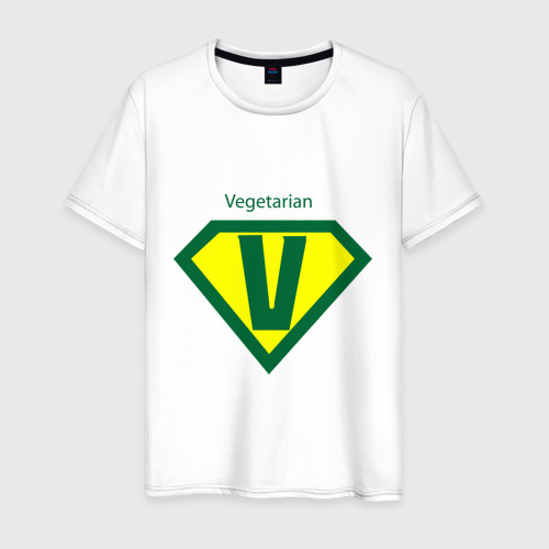 Мужская футболка хлопок Вегетарианец, цвет белый