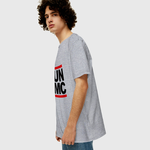 Мужская футболка хлопок Oversize Run DMC, цвет меланж - фото 5