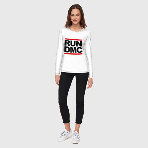 Женский лонгслив хлопок Run DMC, цвет белый - фото 5