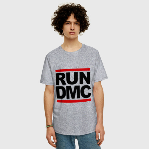 Мужская футболка хлопок Oversize Run DMC, цвет меланж - фото 3