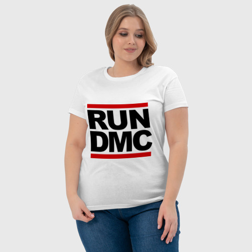 Женская футболка хлопок Run DMC, цвет белый - фото 6