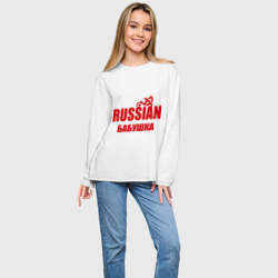 Женский лонгслив oversize хлопок Russian бабушка - фото 2