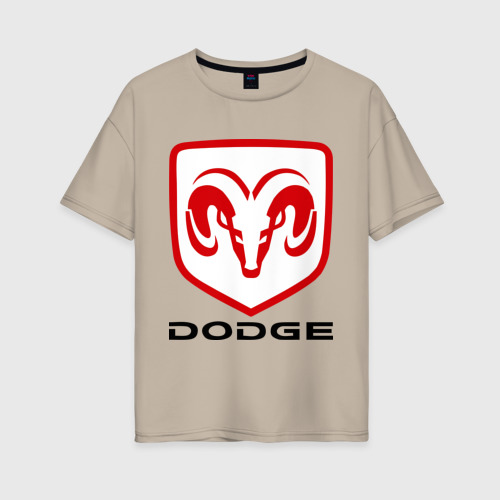 Женская футболка хлопок Oversize Dodge, цвет миндальный