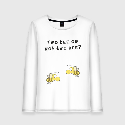 Женский лонгслив хлопок Two bee or not two bee, цвет белый