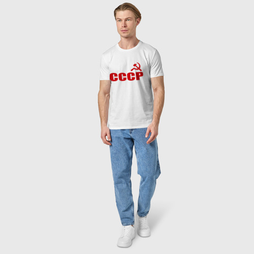 Мужская футболка хлопок СССР 1, цвет белый - фото 5