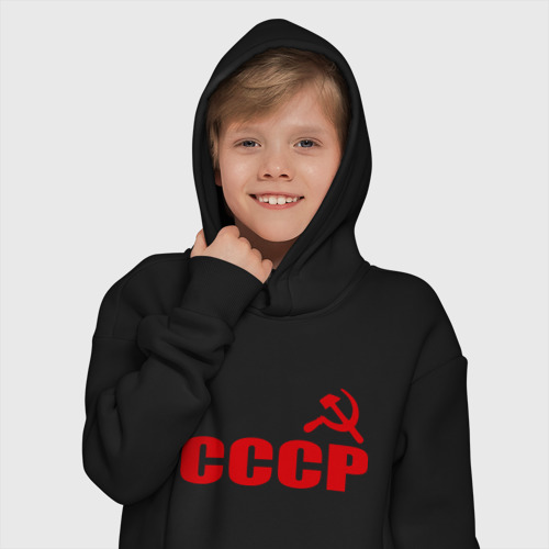 Детское худи Oversize хлопок СССР 1, цвет черный - фото 12