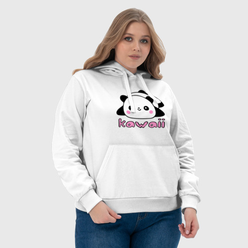 Женская толстовка хлопок Kawaii Panda (Кавай Панда), цвет белый - фото 6