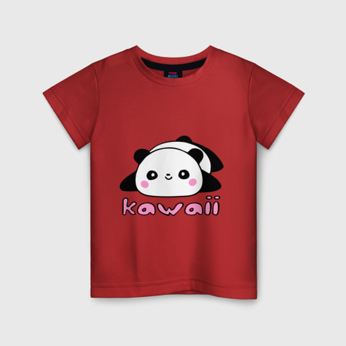 Детская футболка хлопок Kawaii Panda (Кавай Панда), цвет красный