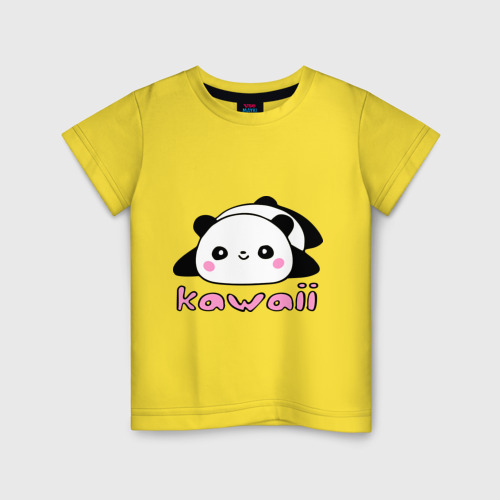 Детская футболка хлопок Kawaii Panda (Кавай Панда), цвет желтый