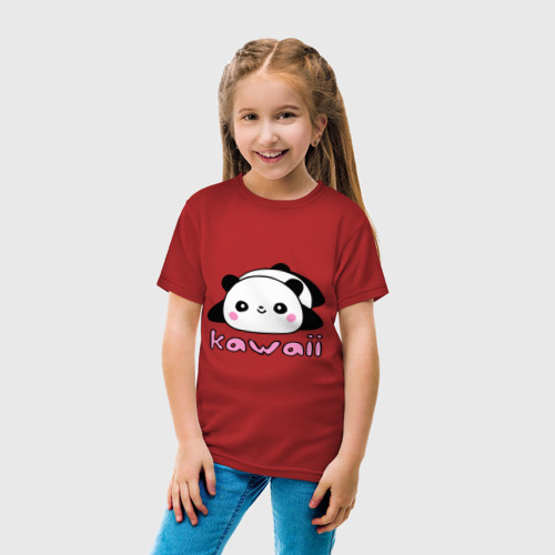 Детская футболка хлопок Kawaii Panda (Кавай Панда), цвет красный - фото 5