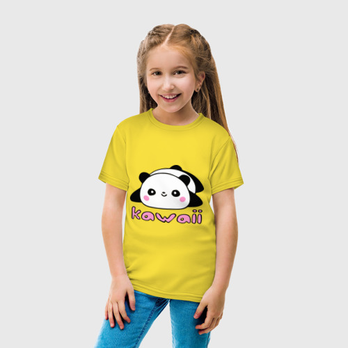 Детская футболка хлопок Kawaii Panda (Кавай Панда), цвет желтый - фото 5