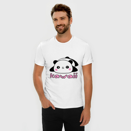 Мужская футболка хлопок Slim Kawaii Panda (Кавай Панда) - фото 3