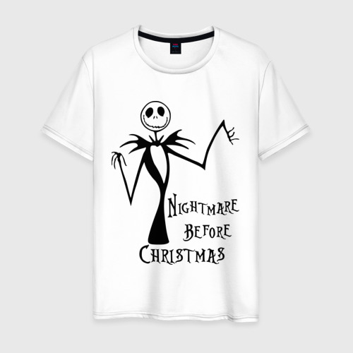 Мужская футболка хлопок Nightmare before christmas (3), цвет белый