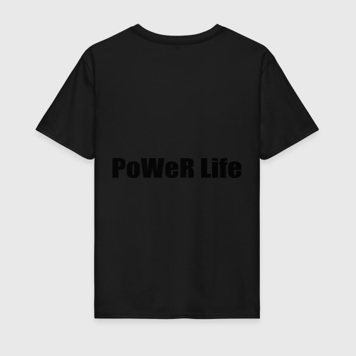 Мужская футболка хлопок Power life, цвет черный - фото 2