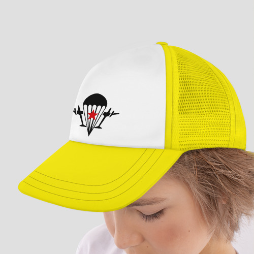 Детская кепка тракер ВДВ, цвет желтый - фото 4