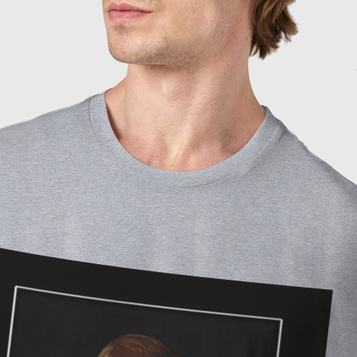 Мужская футболка хлопок Хаус с мозгом. Демотиватор, цвет меланж - фото 6