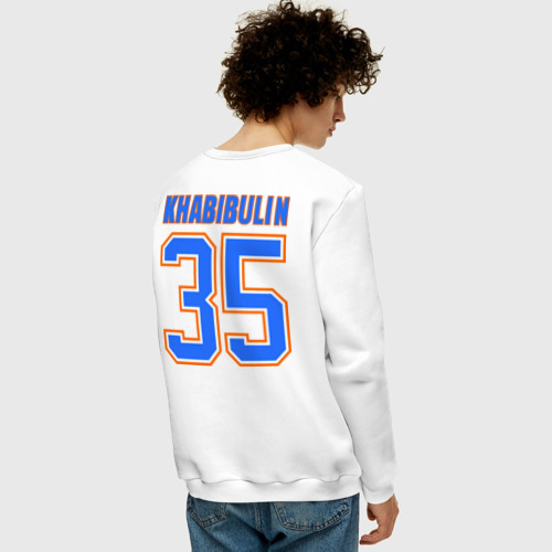 Мужской свитшот хлопок Edmonton Oilers-Khabibulin 35, цвет белый - фото 4