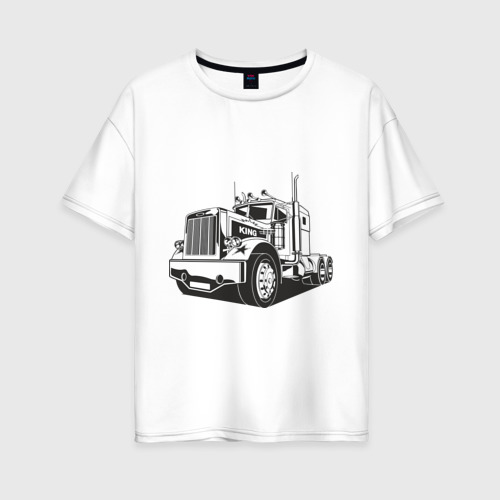 Женская футболка хлопок Oversize Truck, цвет белый