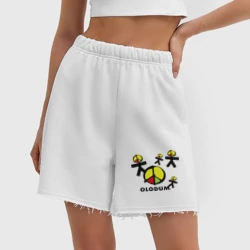 Женские шорты oversize футер хлопок Olodum peace little men - фото 2