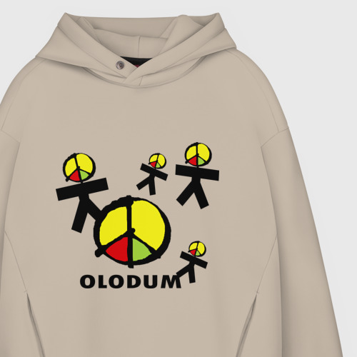 Мужское худи Oversize хлопок Olodum1, цвет миндальный - фото 4
