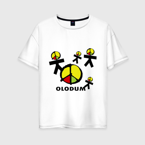 Женская футболка хлопок Oversize Olodum1, цвет белый